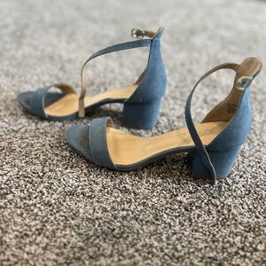 Elegant Blue Suede Women's Sandals